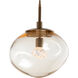 Nova LED LED 10 inch Novel Brass Pendant Ceiling Light in 3000K LED, Zircon Inner - Smoke Outer