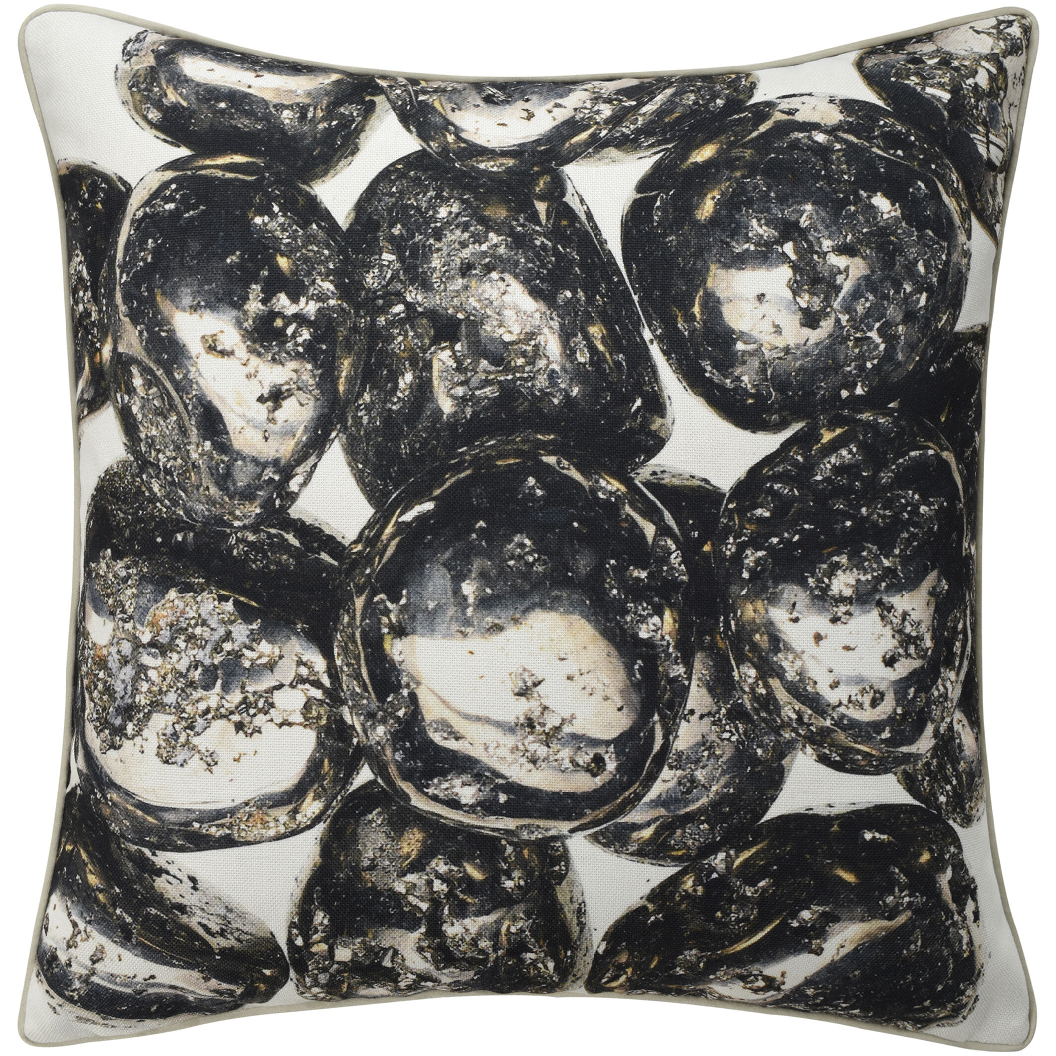 Pebble 24 X 24 inch Black Pillow