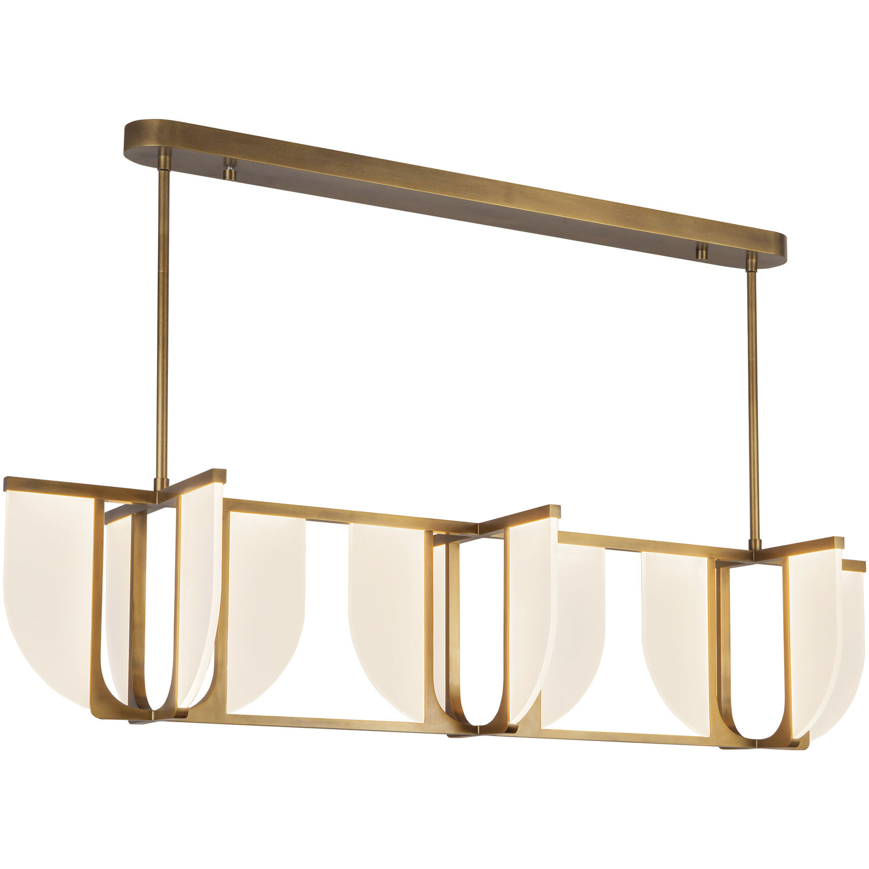 Anders 58.75 inch Vintage Brass Linear Pendant Ceiling Light