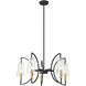 Hanley 5 Light 28 inch Matte Black and Warm Brass Chandelier Ceiling Light