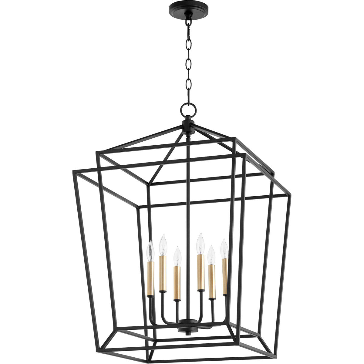 Monument 6 Light 21 inch Noir Foyer Pendant Ceiling Light