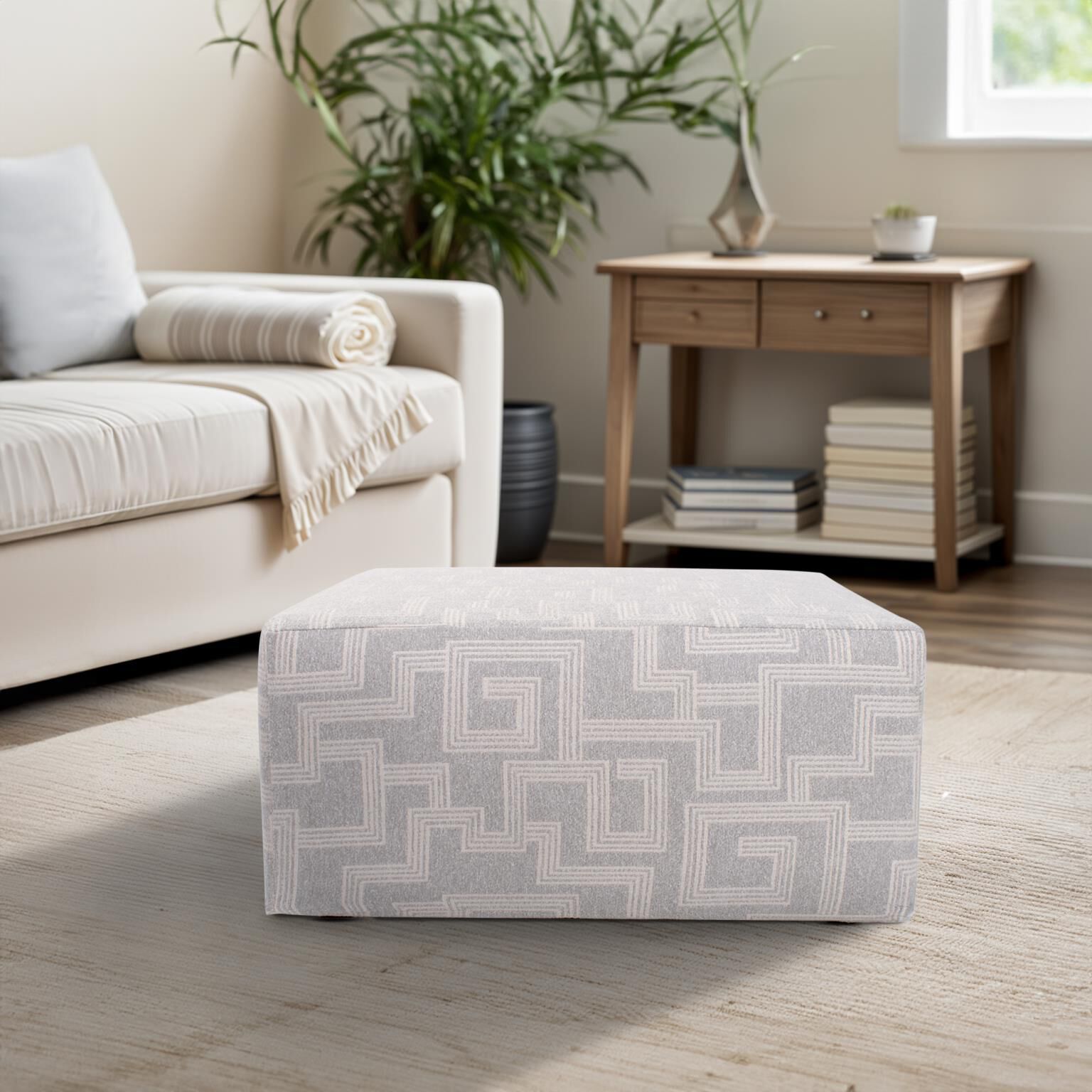 Syros Universal 18 inch Fog Outdoor Ottoman