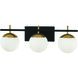 Alluria 3 Light 24 inch Weathered Black W/Autumn Gold Bath Light Wall Light