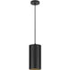 CYL RNDS LED 6 inch Black Outdoor Pendant, Progress LED