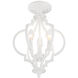 Transitional 3 Light 11 inch Bisque White Convertible Semi-Flush or Pendant Ceiling Light