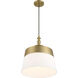 Ava 1 Light 15.75 inch Brushed Gold Pendant Ceiling Light
