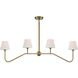 Keenan 4 Light 48 inch Vibrant Gold Linear Chandelier Ceiling Light