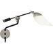 Ferdinand 13 inch 60.00 watt Matte Black Painted / Polished Nickel Wall Swinger Wall Light