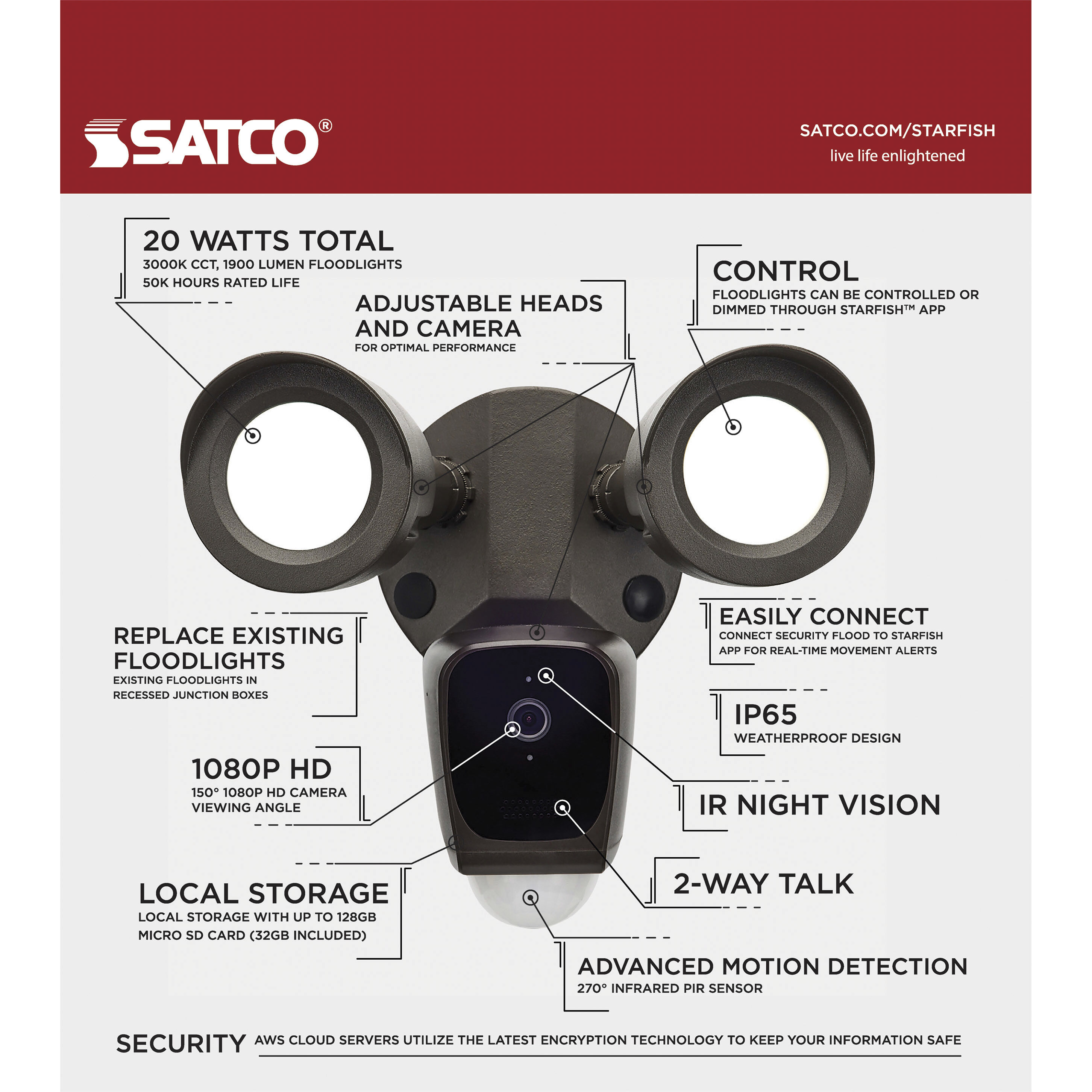 Bullet LED 8 inch Brown Outdoor Security Camera