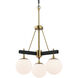 Allie 3 Light 18 inch Black and Satin Brass Chandelier Ceiling Light in Black/Satin Brass