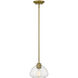 Amon 1 Light 8 inch Satin Gold Pendant Ceiling Light