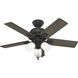 Crystal Peak 44 inch Matte Black with Dark Gray Oak/Greyed Walnut Blades Ceiling Fan