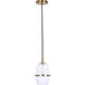 Eve 1 Light 6 inch Gold Pendant Ceiling Light