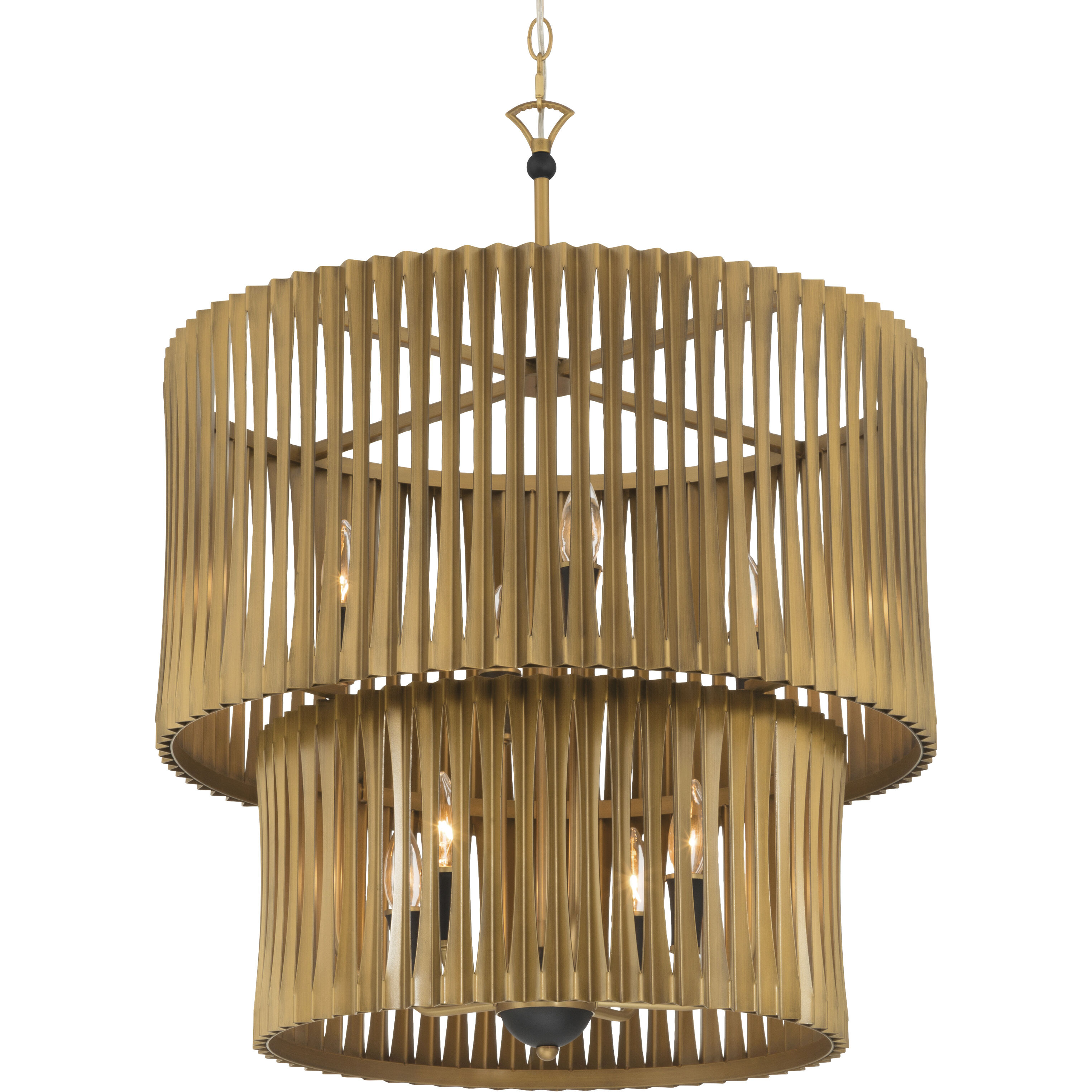 Aven 8 Light 24 inch Sand Coal Black and Legacy Brass Pendant Ceiling Light