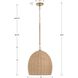 Jace 1 Light 15 inch Soft Gold Pendant Ceiling Light