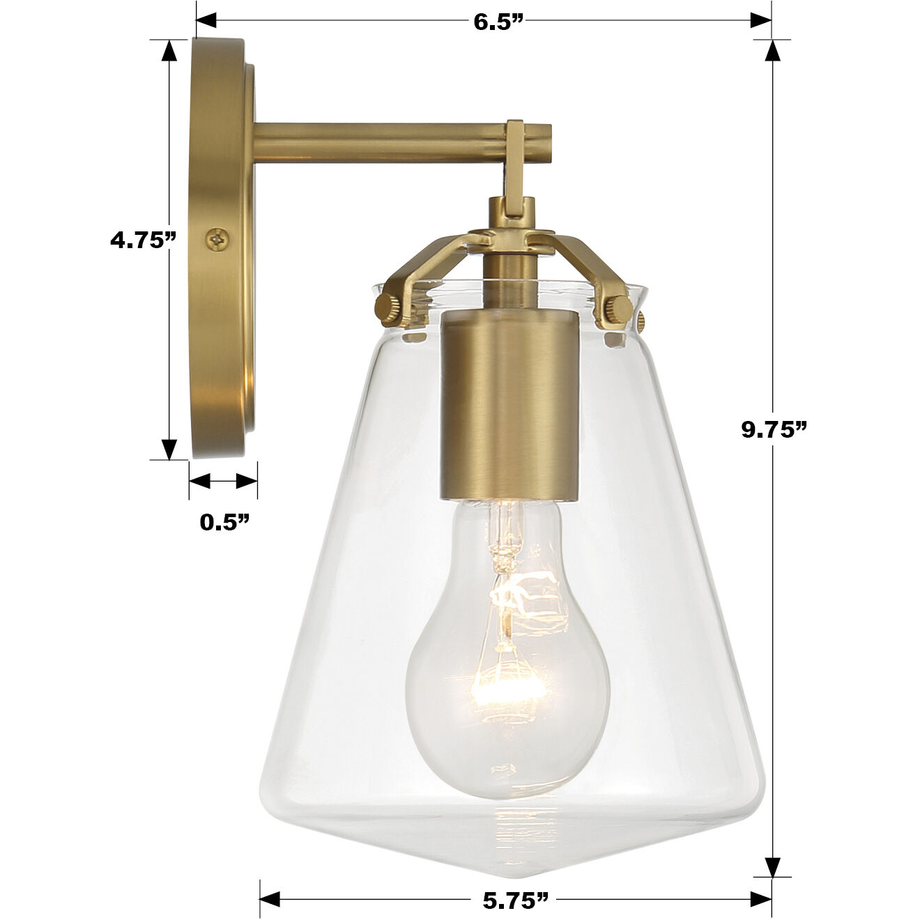 Voss Bath Sconce Wall Light in Luxe Gold