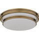 Grafton 3 Light 16 inch Weathered Brass Flush Mount Ceiling Light, Medium