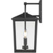 Strathden 2 Light 17 inch Powder Coated Black Outdoor Wall Sconce