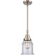 Franklin Restoration Canton LED 6.5 inch Brushed Satin Nickel Mini Pendant Ceiling Light in Seedy Glass