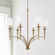 Abbie 6 Light 31 inch Aged Brass Chandelier Ceiling Light