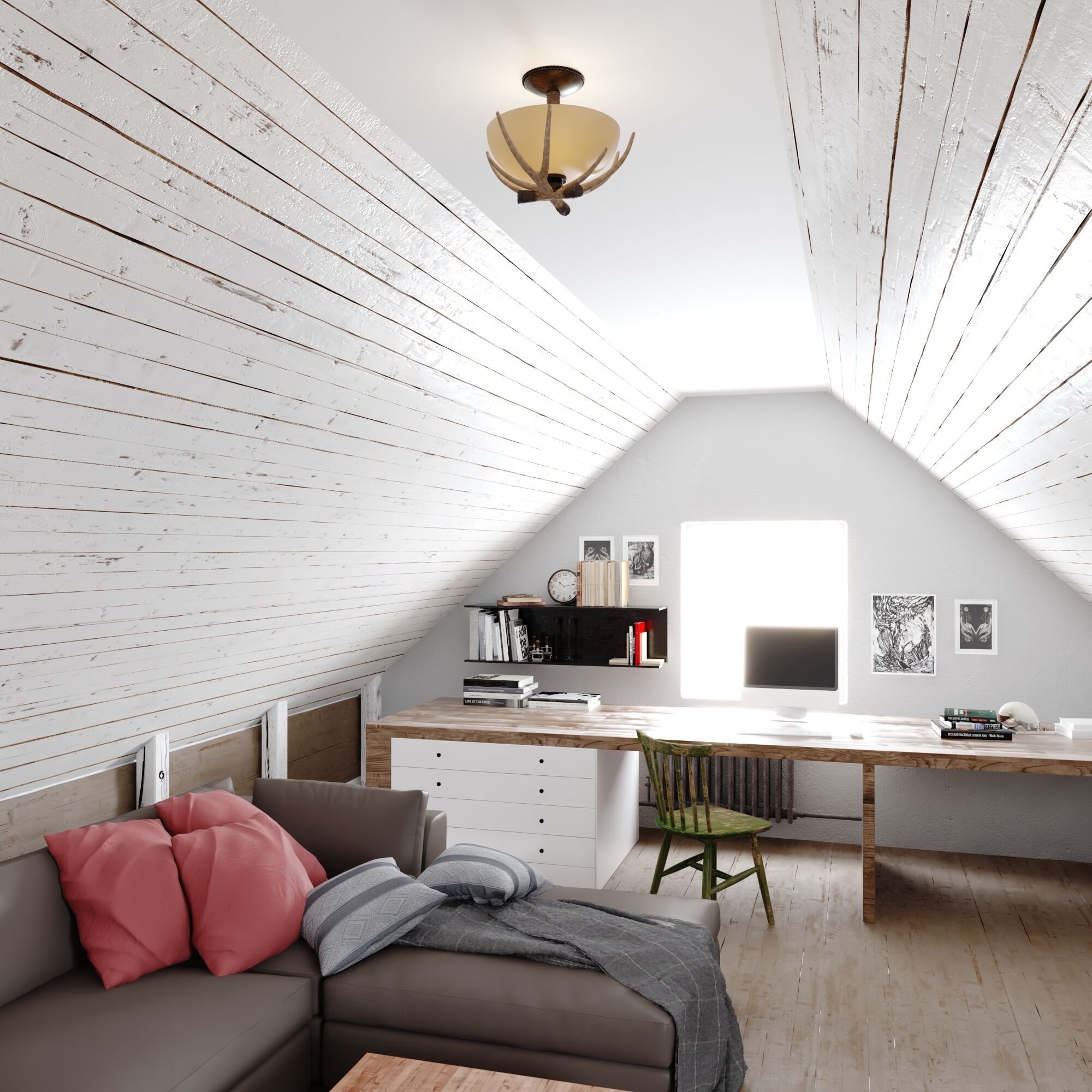 Yoho LED 12 inch Black Walnut Semi-Flush Mount Ceiling Light