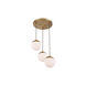 Mid-Century 3 Light 13 inch Natural Brass Chandelier Ceiling Light