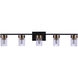 Bond Street 5 Light 35 inch Flat Black/Satin Brass Vanity Light Wall Light