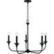 Presley 5 Light 31 inch Matte Black Chandelier Ceiling Light