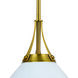 Dayna 1 Light 10 inch Satin Brass and Glossy White with Matte White Pendant Ceiling Light