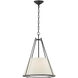 Ian K. Fowler Aspen 1 Light 21 inch Blackened Rust Hanging Shade Ceiling Light in Linen, Large