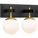 Allie 4 Light 30.25 inch Black/Satin Brass Bath Vanity Light Wall Light