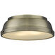 Yep Duncan 2 Light 14 inch Pewter Flush Mount Ceiling Light in White, Damp