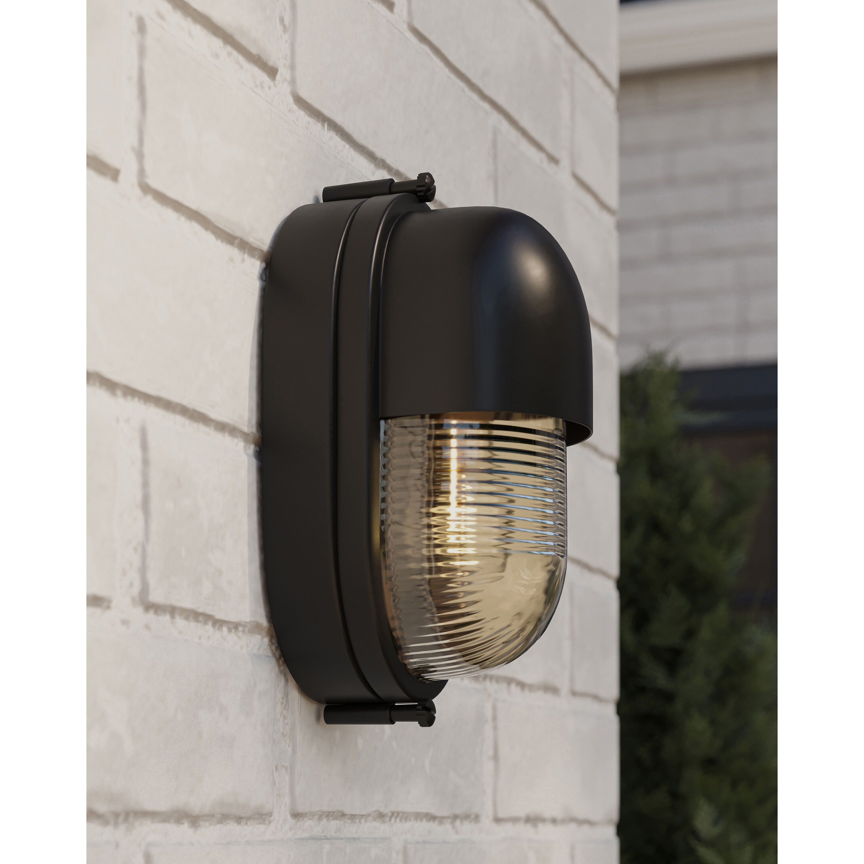 Maritime 1 Light 8.5 inch Matte Black/Clear Outdoor Wall Sconce