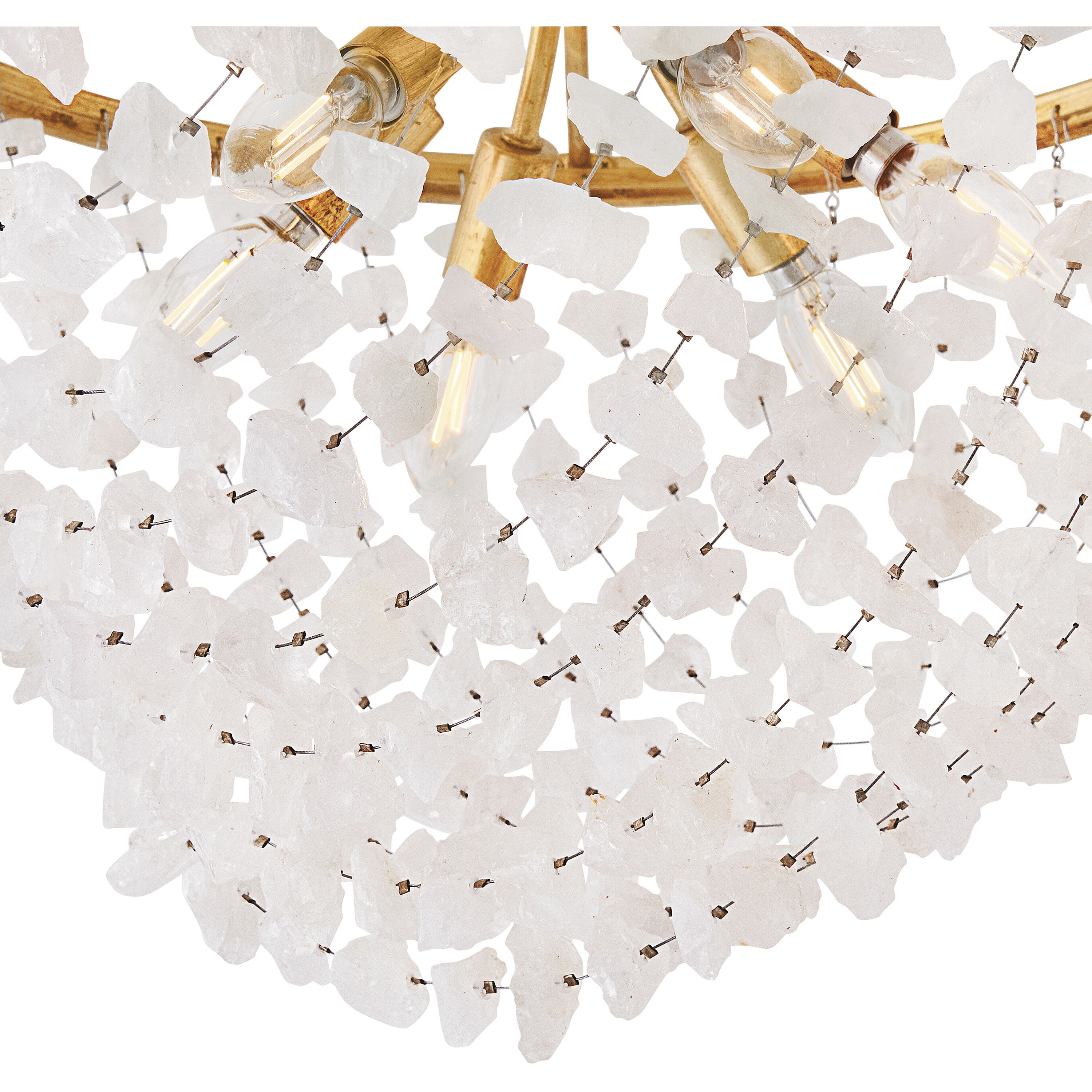 Myra 6 Light 24 inch Distressed Brass Semi-Flush Mount Ceiling Light
