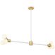 Tres Island Pendant Ceiling Light in White And New Brass