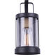 Madison 1 Light 12 inch Matte Black and Rope Outdoor Wall Light