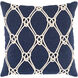 Marion 20 X 20 inch Dark Blue/White Pillow Kit, Square