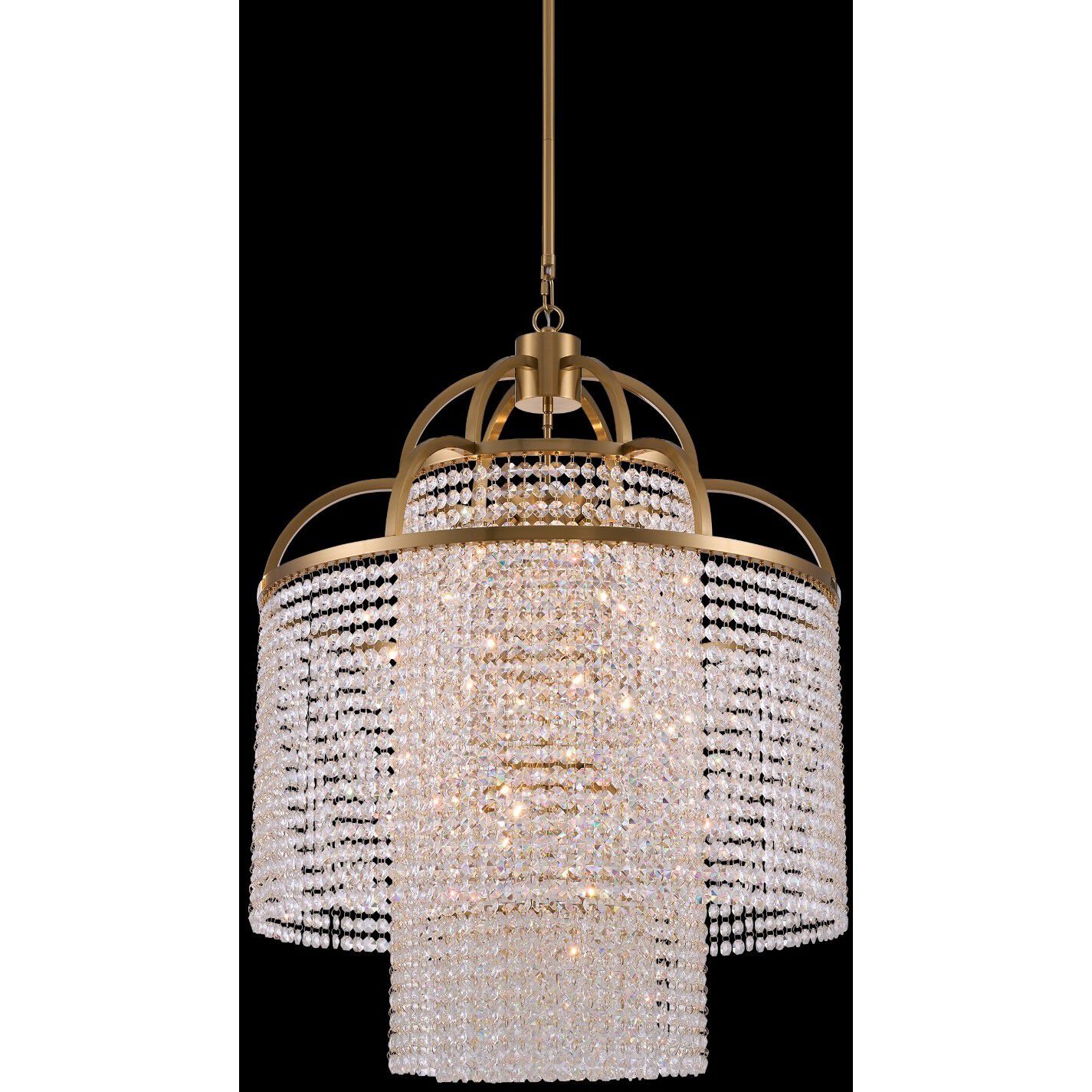 Torta 12 Light 27 inch True Brass Pendant Ceiling Light