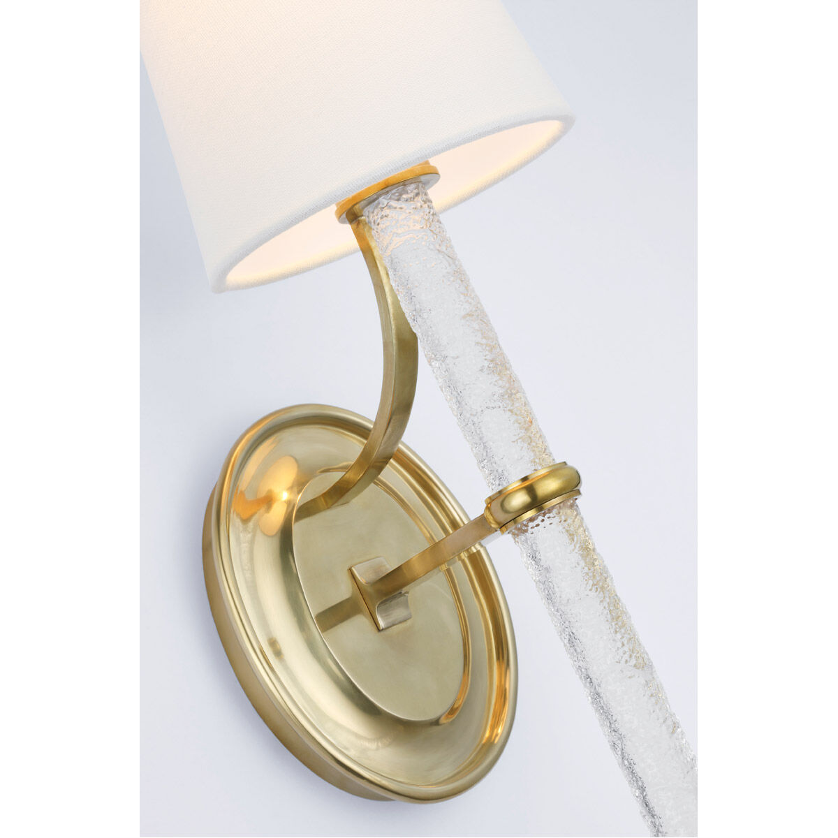Marie Flanigan Abigail LED 5.25 inch Soft Brass and Clear Wavy Glass Sconce Wall Light, Large