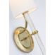 Marie Flanigan Abigail LED 5.25 inch Soft Brass and Clear Wavy Glass Sconce Wall Light, Large