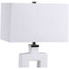 Entry 30 inch 150.00 watt Stark White Glaze with Polished Nickel Details Table Lamp Portable Light