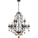 Colonial Charm 9 Light 33 inch Old World Bronze/Walnut Accents Chandelier Ceiling Light