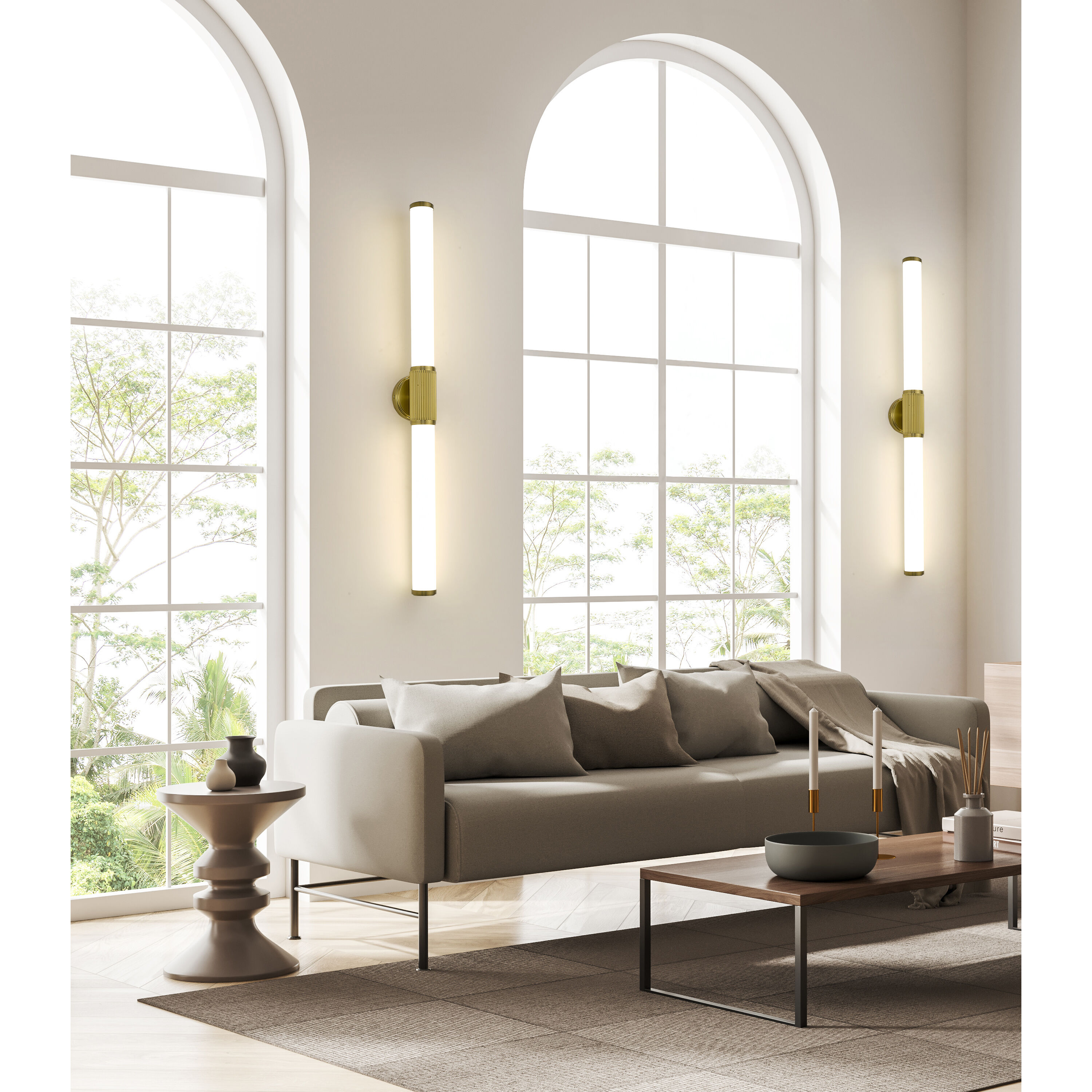 Solange LED 40.5 inch Modern Gold Bath Vanity Wall Light