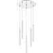 Forest LED 13.5 inch Chrome Chandelier Ceiling Light in 14, Matte White Steel