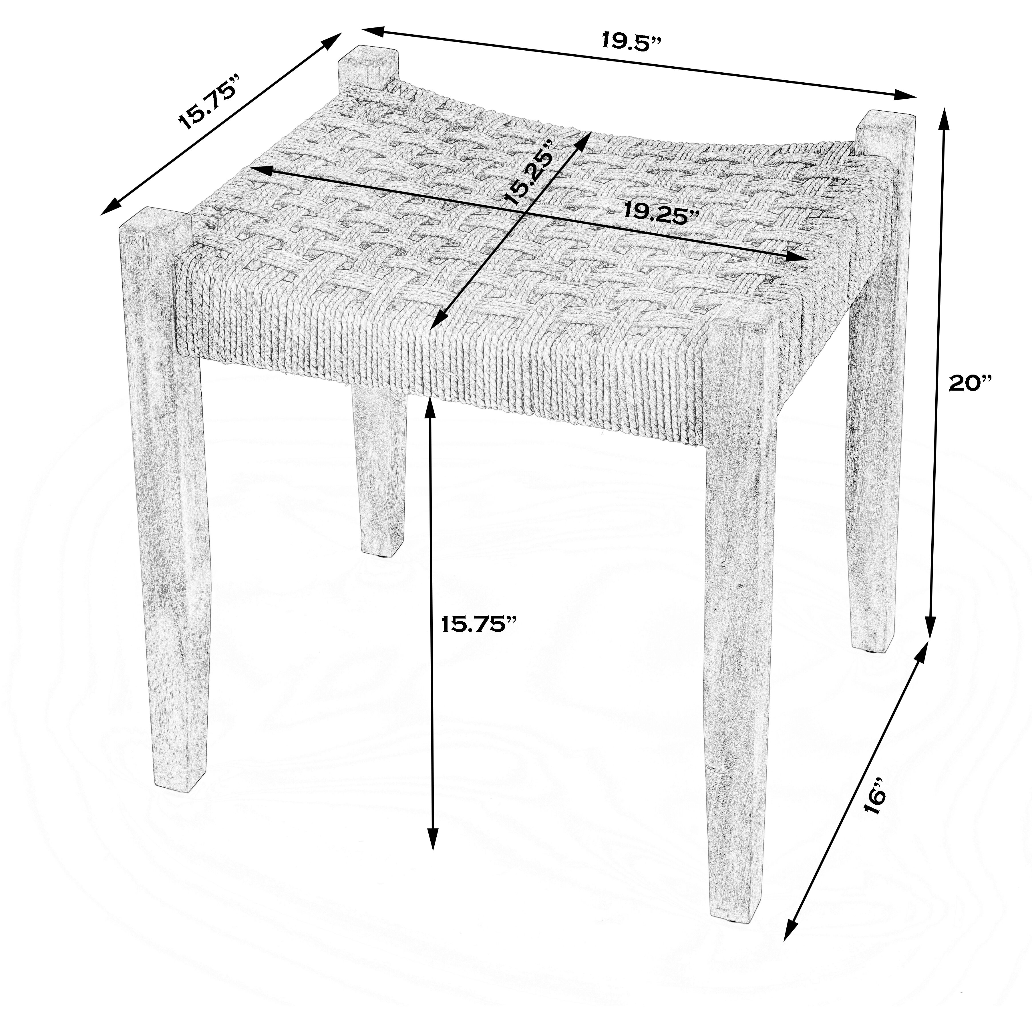 Garner Woven Jute Accent Stool in Natural