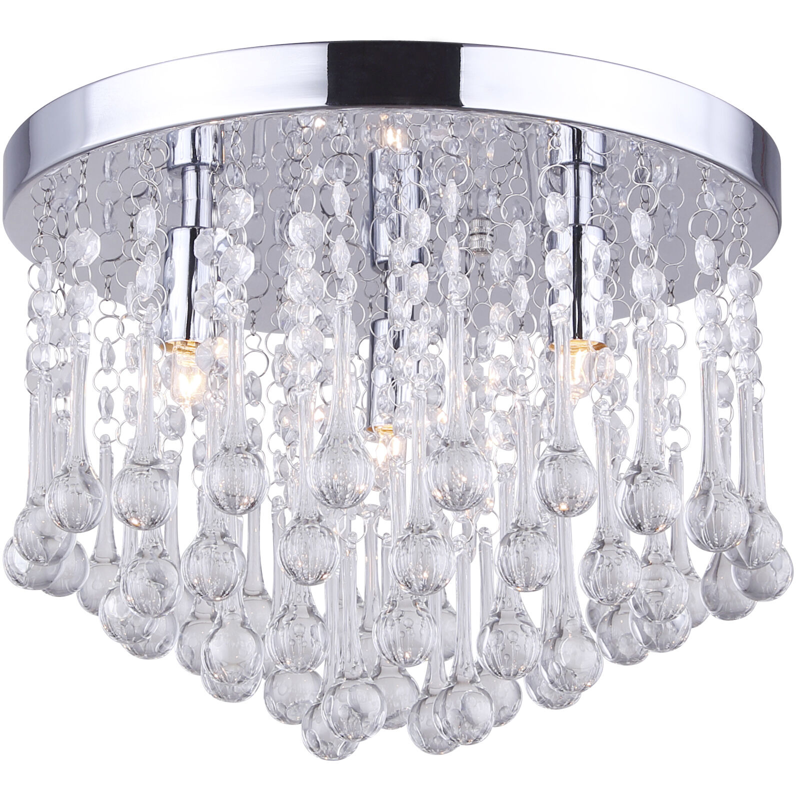 Madison 3 Light 12 inch Chrome Flush Mount Ceiling Light