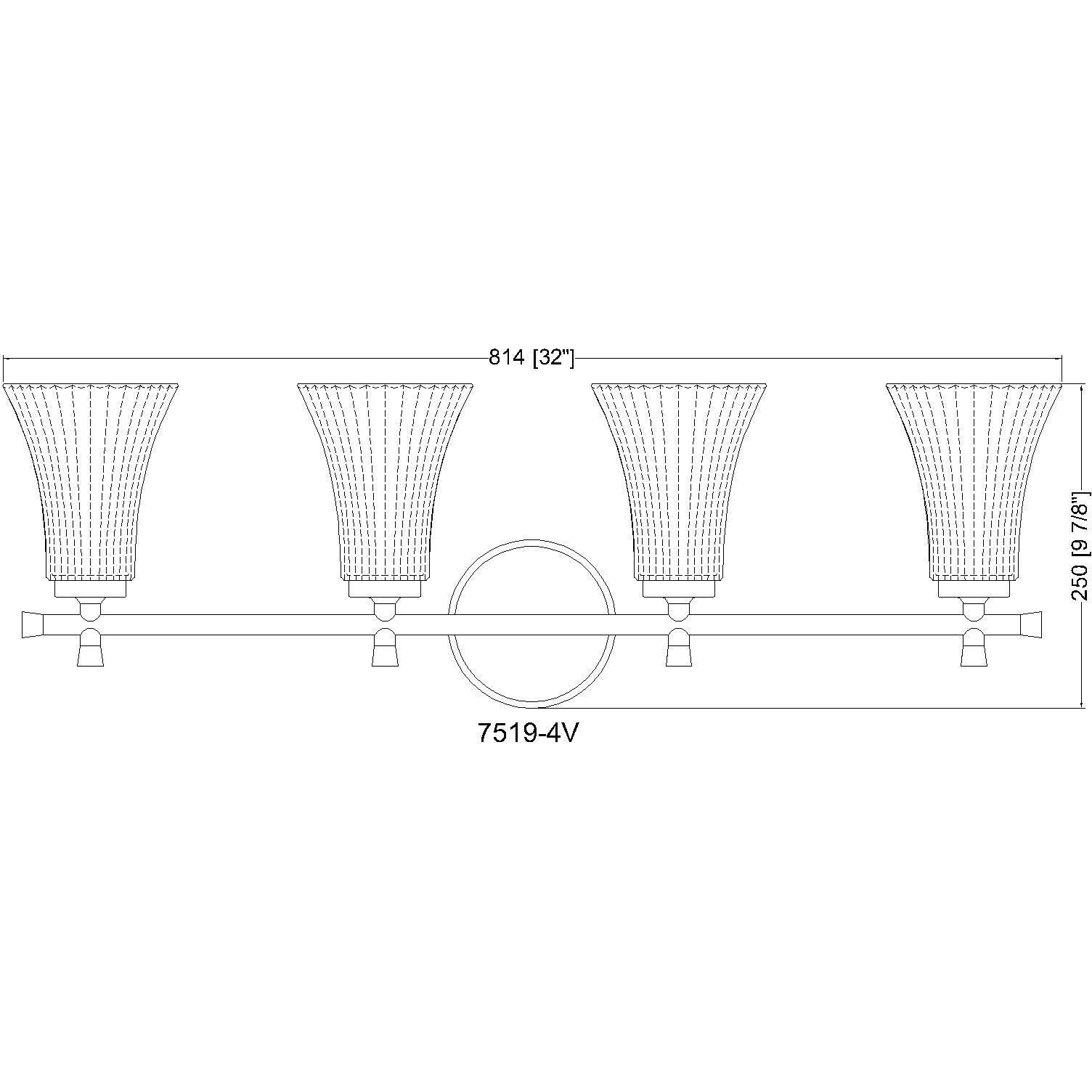 Belle 4 Light 32 inch Modern Gold Bath Vanity Light Wall Light