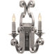 Ibiza 2 Light 16 inch Pearl Silver Wall Sconce Wall Light
