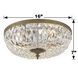 Waltham 3 Light 16 inch Olde Brass Flush Ceiling Light in Clear Spectra