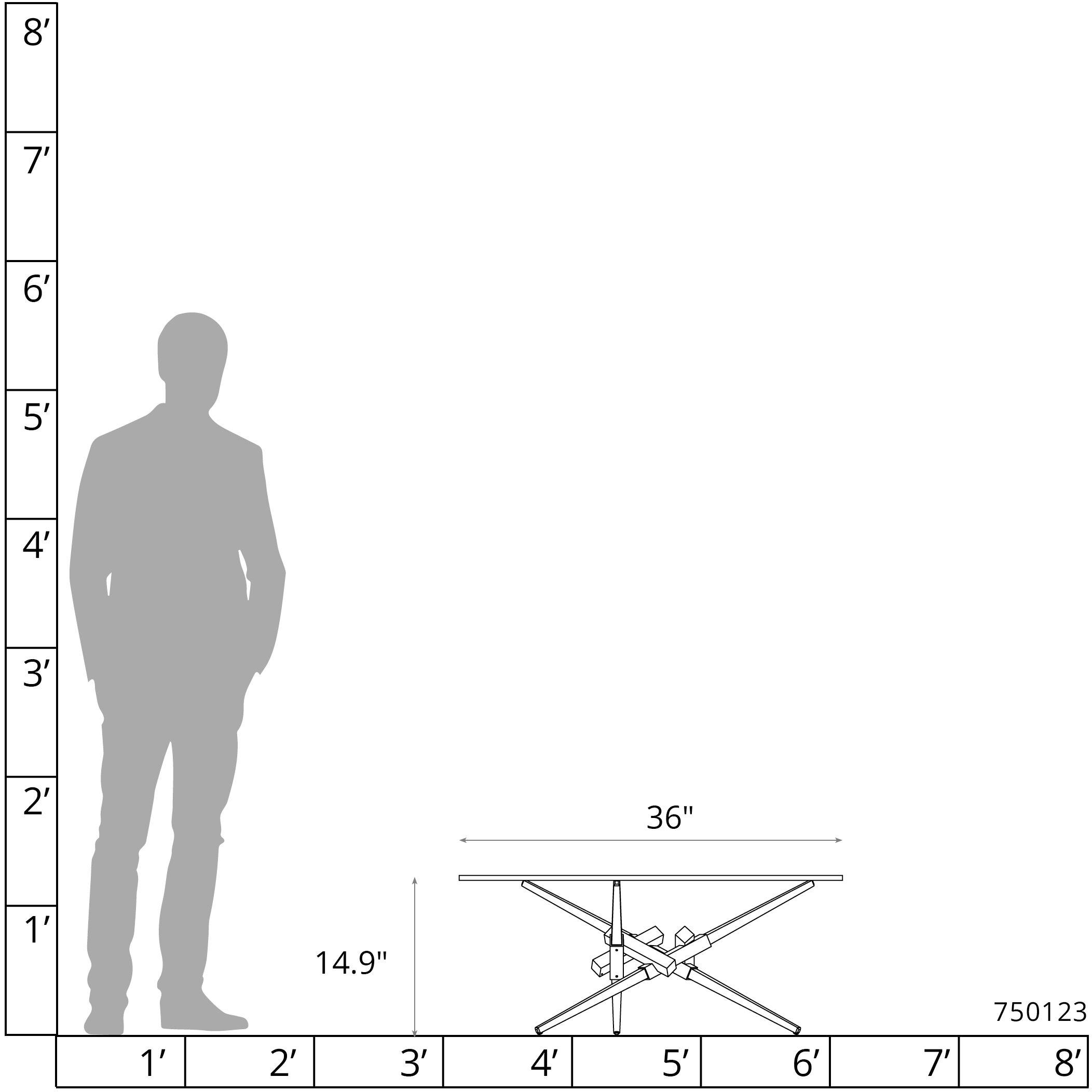 Crux 36 inch Sterling Coffee Table